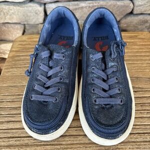 Billy Footwear Toddler  Unisex 12Low top Navy  zip closure  Canvas Sparkle Shine